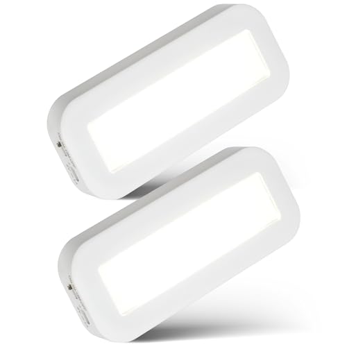 BRILONER - Lampade sottopensile per cucina led senza fili in set da 2 con luce bianco neutro, supporto adesivo, lampada sottopensile batteria, lampada cucina, 15 x 6,5 x 2 cm, bianco