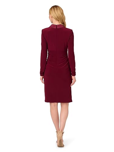 Image of Adrianna Papell Stretch Jersey Tuxedo Cocktail Dress with Shawl Collar