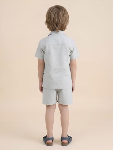 Image of POLKA TOTS 100% Cotton Co-Ord Set for Boys | Half Sleeve Shirt & Shorts Beach Outfit for Kids | Ultra-soft & Breathable Summer Clothes for Toddler & Baby Boy | Casual Dress & Printed Nightwear Set