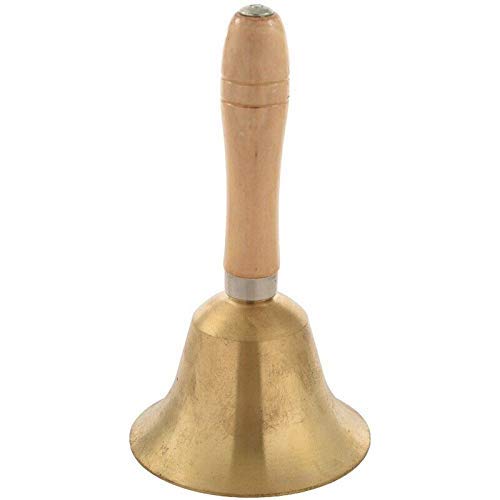 Ubersweet® Imported 1X(Solid Brass Wooden Handle School Reception Dinner Wood Shop Hotel Hand B U1W2_7581