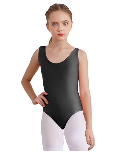MSemis Bambina Body Ginnastica Artistica Senza Maniche Balletto Leotards Body Danza Classica Ginnastica Ritmica Jumpsuit Sportiva da Allenamento Abito da Pattinaggio Nero 13-14 anni