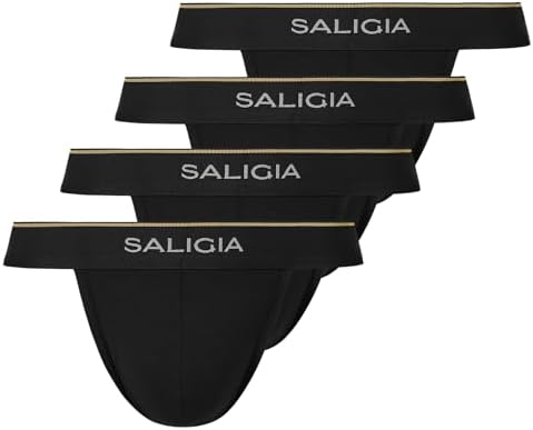 （20:00時点） [SALIGIA] メンズハイカットブリーフ 4枚組 立体閉じサポート 94.2%超綿 吸汗通気 タグレス 下着 [並行輸入品]