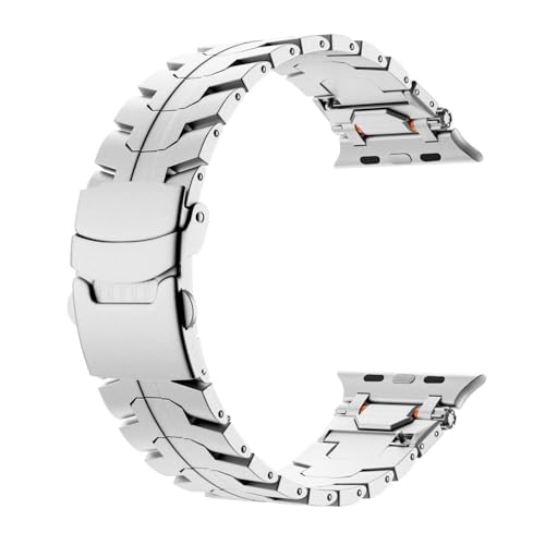 Bracelet en métal pour Apple Watch S10 46mm avec boucle de sécurité intégrée