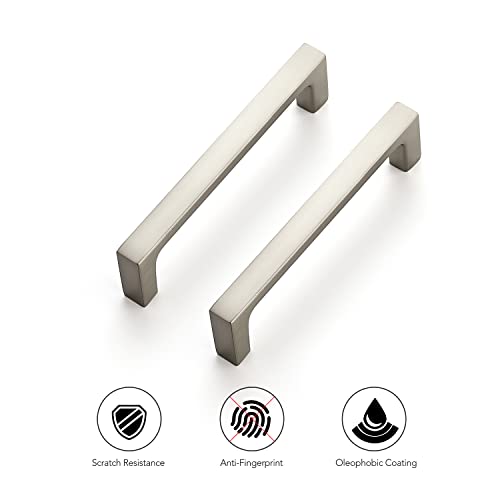 Image of Ravinte 10 Pack Solid 3-3 /4 Inch Kitchen Square Cabinet Handles Brushed Nickel Pulls Drawer Pulls Cabinet Hardware Kitchen Handles