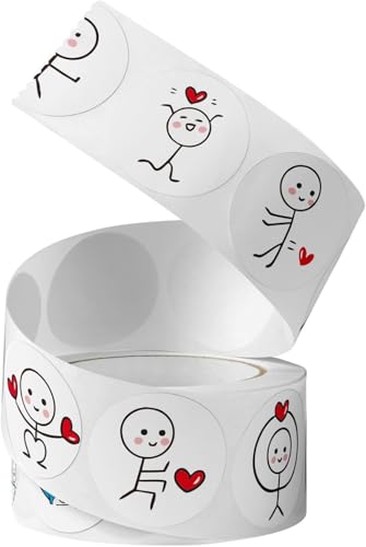 Image of Alokik Enterprise 500 Pcs Cute Cartoon Heart Watercolor Stickers, Round Decorative Adhesive Sticker for Small Business Wedding Supplies Packing Sticker Gift Wrap (1 x Decorative Sticker Roll)