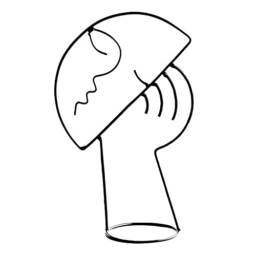 SINGID Abstrac Moderne Visage Sculpture,Fil Métallique Femmes à La Tête Figurine Faces De Contour Ornament,Géométrique Supports De Chapeaux Table Présentoir Jewellry Décor d'art-C 16x25cm Cover