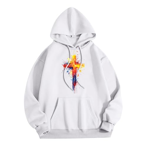 Jesus Hoodies for Men,Christian Crewneck Sweatshirt Men Hoodies | Loose Fit Pullover Casual Fall Winter Tops3