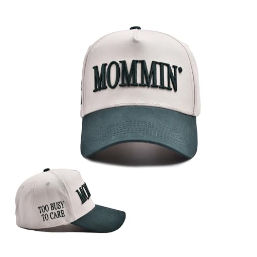 Image of Mommin Trucker Hat,Vintage Two-Tone Women's Baseball Cap with Mama Hat Mothers Day Great Gifts for Mom Wife Stepmom