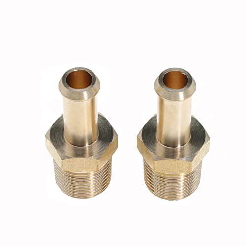 Image of Fuel Hose Fitting Adapter Replaces 65380 Fuel Line Fittings for Holley 12-289-11 and 350 SBC Fuel Pump for Holley 12-803 Bypass Pressure Regulator for Ford Mustang 289 3 /8 Inch NPT to 3 /8 Inch Barb