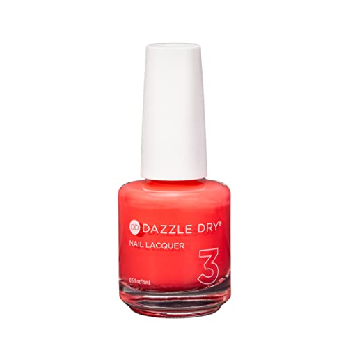 Dazzle Dry Nail Lacquer (Step 3) - Tutti Frutti - A semi-sheer electric coral. (0.5 fl oz)