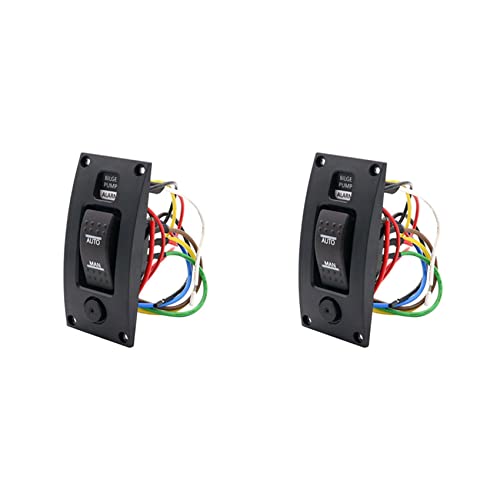 Interrupteur Pompe de Cale Panneau Commande Nettoyage Pont Bateau Alarme Étanche 12V 24V