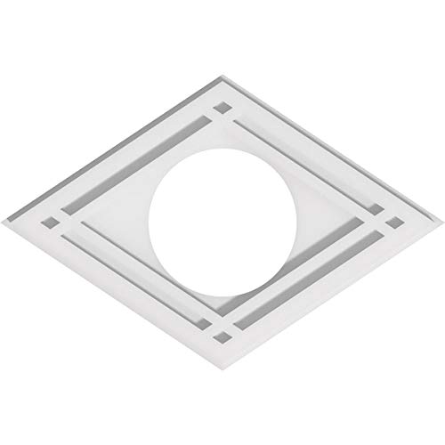Image of Ekena Millwork CMP18X12DD-06000 Diamond Architectural Grade PVC Contemporary Urethane Ceiling Medallions 18 inchW x 12 inchH x 6 inchID x 6 1 /4 inchC x 1 inchP