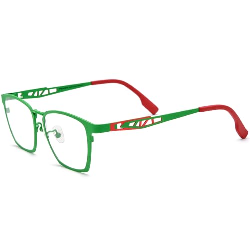 Image of FONEX Pure Titanium Glasses Frame Men Square Magnet Clip On Eyeglasses with Polarized Lens
