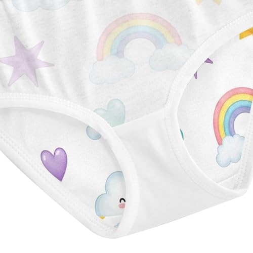 Toddler Girl Briefs, Cute Suns White Girls Cotton Underwear, 2T–8 Years4