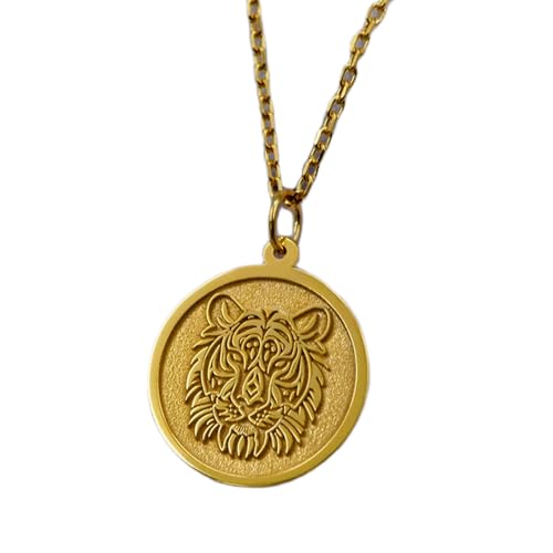 Collier pendentif pièce lion gravée LKBEADS, le bijou unisexe idéal au quotidien