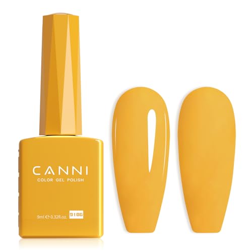 Image of CANNI Yellow Gel Nail Polish, 1Pcs Yellow Gel Polish Color Soak Off U V Nail Manicure Salon DIY at Home