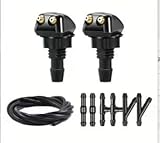 2m Universal Scheibenwischwasser Schlauch Reparaturset mit 2 Waschdüsen und 6 Schlauchverbinder, Hochwertiger Gummischlauch für Auto, Autoscheiben Reparaturset und Unterdruckschlauch KFZ Set