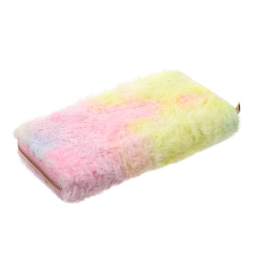 1pc Rainbow Gradient Plush Wallet for Women Zippered Purse Multi-compartment Design for Travel Parties and Daily Use Special Occasions