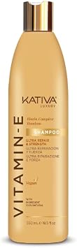 Kativa Luxe Vitamin E Shampoo, Biotin and Bamboo Complex | Ultra Repair and Strength | Vegan | 550ml