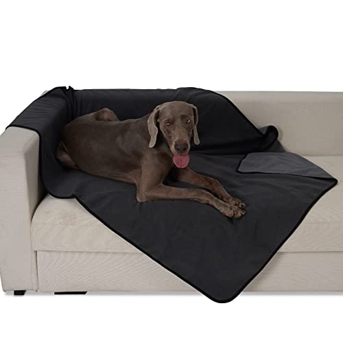 PETTOM wasserdichte Hundedecke 100x75cm, Weiche Hundedecke für große und kleine Hunde, Schutzdecke für Sofa, Bett Autositz, Möbel - 30°C waschbar (M, Grau)
