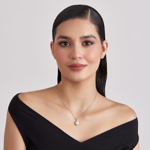 Sterling Silver Pearl Necklace with Freshwater Pearl Pendant