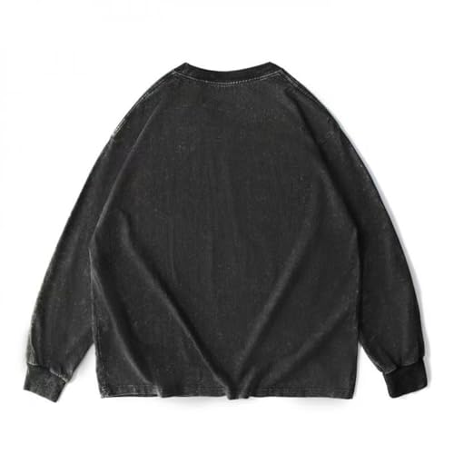 Oversized Fashion Crew Neck Shirts for Men Vintage Acid Wash Long Sleeve Shirt Tops Casual Loose Fit Sweatshirt4