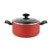 Produktbild Fagor Maxima Kochtopf Induktion 24 cm, Glasdeckel, Geschmiedetes Aluminium, Dicke 4mm, Antihaftbeschichtung Ökologisch XYLAN PLUS ohne PFOA, Geeignet für Alle Herdarten, Glaskeramik, Gas, Rot