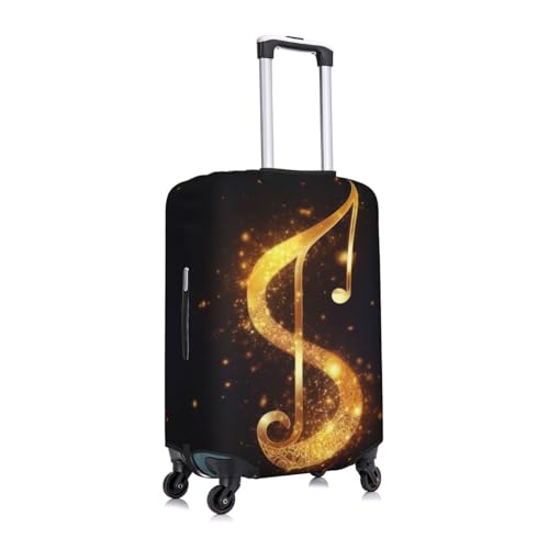 Gold Musical Note With Shiny Star Print Luggage Suitcase Covers Elastic Washable Luggage Protector Luggage Covers For Suitcase3