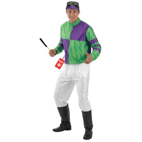 fun shack Horse Jockey Costume for Men, Adult Jockey Halloween Outfit, Equestrian Theme Dress-Up, Race Day Attire, Medium