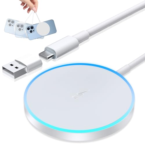 15W 高速 マグネット式ワイヤレス充電器|Mag-Safe 対応|旅行/出張/オフィスに最適|iPhone 17 Pro Max/17 Pro/17&16 Pro Max/16 Pro/16/16 Plus/15/14/13/12 シリーズ と互換性のあ