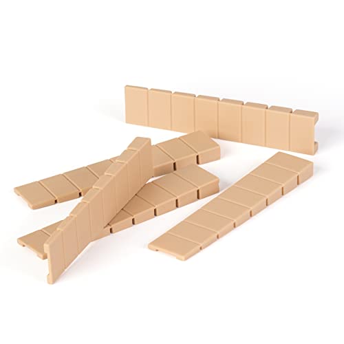 LouMaxx Lot de 20 Cales pour Meubles - 8 x 20 x 100 mm - Beige - en Plastique avec Points de Rupture prédéfinis intégrés