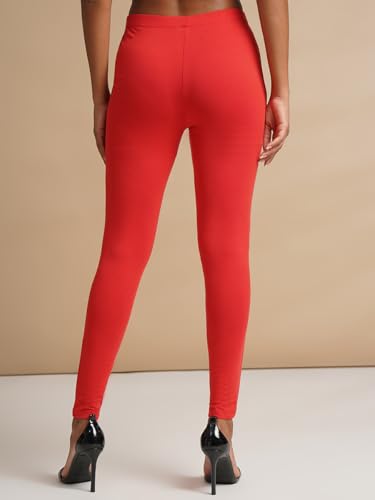 Image of ONE SKY Women Full Length Leggings | Cotton Modal Spandex Blend | High Waist Stretchable & Bio-Washed Fabric | Colour-Lock Technology | Comfortable Leggings for Women