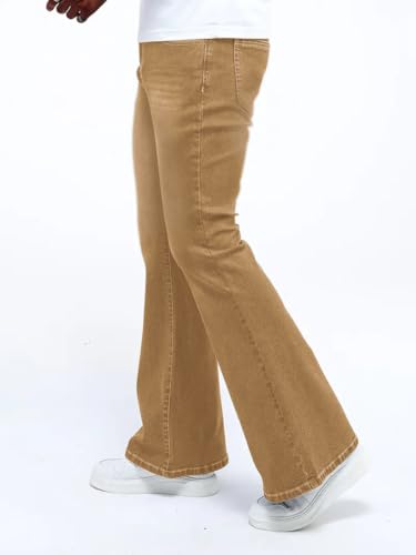 Image of Ben Martin Men's Bell Bottom Jeans || Bootcut Denim Pants || Wide Leg Flared Jeans for Men || High Waist Stretchable Retro Fit || Cotton Jeans for College Casual (1)