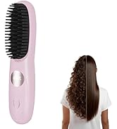 Go Brush Pro, Cordless Portable Straightener Brush for Travel, USB Rechargeable Hair Straightener...