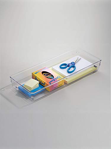 Image of InterDesign Linus Plastic Kitchen Drawer Organizer, Clear