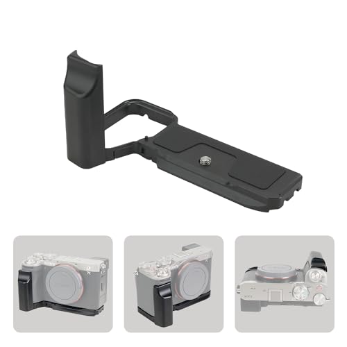 FOMOZER Handgrip L Shape Grip for A7C2/A7CR, Compatible with Arca Swiss Tripod Fluid Head, Black Bracket (LH-02(Black Grip))