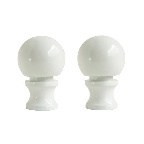 Image of GY & CK Ball Lamp Finials Lampshade finial Tops for Lamp Shade Harp Lamp Finial Knob Lamp Parts and Lighting Accessories Shade Finials White 2 Pack