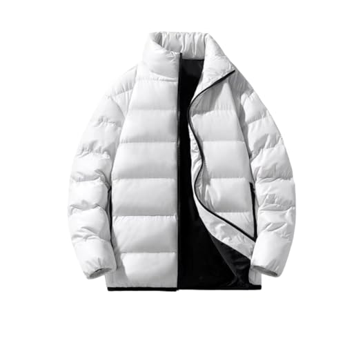 2025 Chaqueta de plumón gruesa cálida para invierno, abrigo de invierno al aire libre, impermeable a prueba de viento para el uso diario, Blanco, M