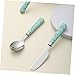 YARNOW Baby Cutlery Kit 1 Set Knife Fork Spoon Stainless Steel Safe Easy-clean Design for Boys and Girls