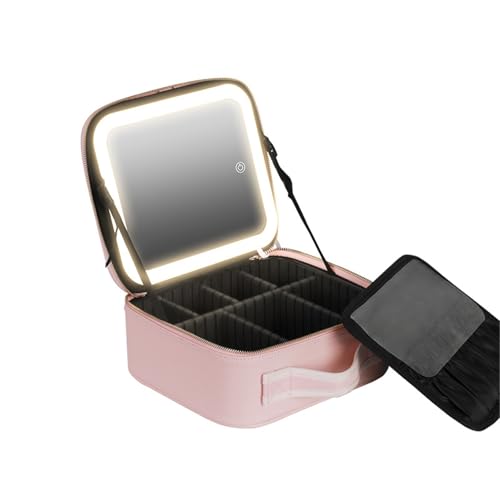 Trousse de maquillage avec miroir LED pour un rangement nomade et élégant