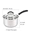 Cook N Home Saucepan Sauce Pot with Lid 2 Quart Stainless Steel , Stay Cool Handle, silver
