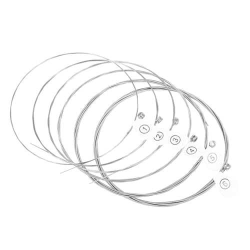 Vaguelly 6pcs Electric Bass Strings High Carbon Steel Core Nickel Steel Wrapped Bass Guitar Strings Kit for Accessories