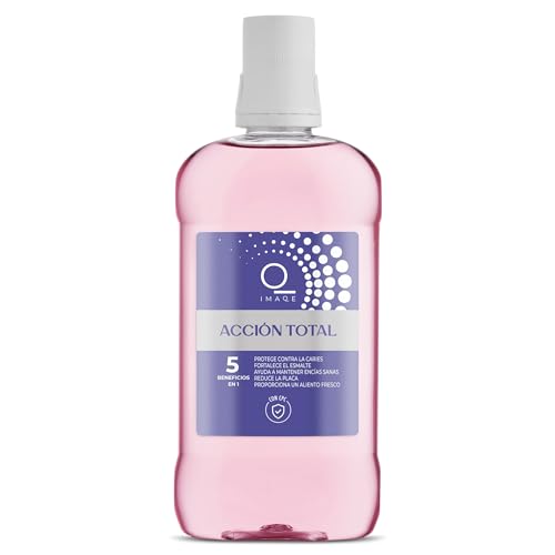 IMAQE Enjuague Bucal Acción Total, Promueve el Cuidado Oral Total, Sin Aluminio, Sin Soya, Libre de Plástico, Menta, Amigable con el Medio Ambiente, Libre de Alérgenos Comunes, Bote 500 ml