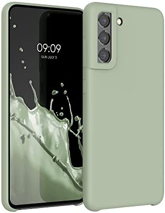 kwmobile TPU Silicone Case Compatible with Samsung Galaxy S21 FE - Case Slim Phone Cover with Soft Finish - Gray Green