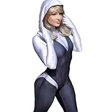 WJGHRH Ghost Cosplay Bodysuit for Halloween Costumes Lycra Fabric With Removable Mask Full Outfits (Black, Adult-M)
