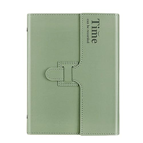 Carnet A5 feuilles mobiles trois volets cuir PU esmen Groen, papier 100g à recharges amovibles