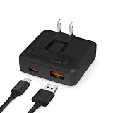 【新型USB-CとUSB -A両対応】USB充電器 Type-C PD20w&&QC3.0急速充電（1.6cm超薄型/2ポート/折畳式プラグ) スマホ ACアダプター コンパクト コンセント PSE認証済 iPhone15対応/iPad/Android&iOSなど対応（ブラック）