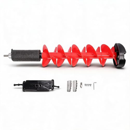 Zunate Ice Auger - 6 Inch Rotating Diameter Ice Fishing Auger Drill Bit with 2 Blades and Locating...