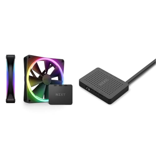 Image of NZXT RGB Twin 140mm Dual-Sided RGB Fans with Controller and RGB & Fan Controller - 20 LEDs Per Fan