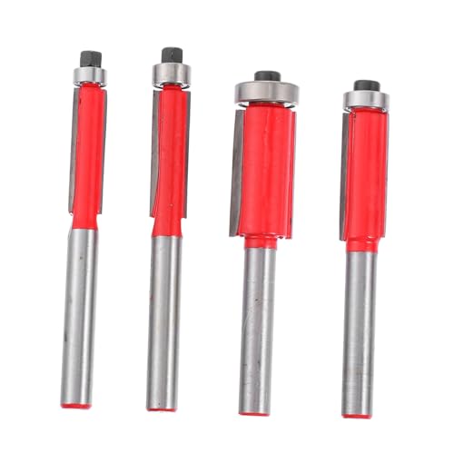 SHINEOFI 4piezas Cabezal De Corte Para Tallado y Recorte Fresas Para Corte Al Ras Herramienta De Precisión Para Trabajos De Carpintería